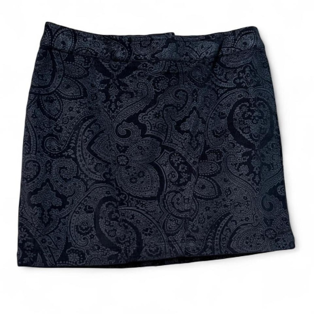 Y2K Express Black Paisley Mini Skirt‎